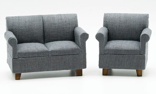 CLA91715 - Loveseat/Sofa and Armchair Set, Dark Grey